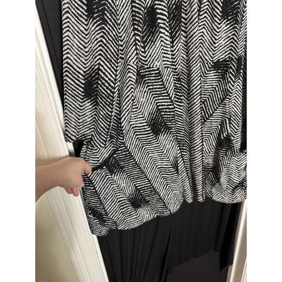 Caleoas Art to Wear Sweater Cardigan stretch geometric plus 3x swing pocket - Picture 5 of 12